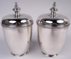  Tiffany Co Pair of Tiffany American Modern Classical Sterling Silver Covered Urns - 4117660