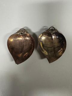  Tiffany Co Pair of Tiffany Co Sterling Silver Heart Shaped Leaf Nut Dish - 4453414