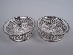  Tiffany Co Pair of Tiffany Edwardian Classical Silver Plated Wine Bottle Coasters - 3765214