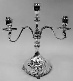  Tiffany Co Pair of Tiffany Edwardian Classical Sterling Silver 3 Light Candelabra - 3774194