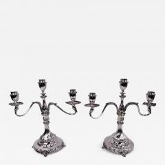  Tiffany Co Pair of Tiffany Edwardian Classical Sterling Silver 3 Light Candelabra - 3826285