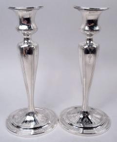  Tiffany Co Pair of Tiffany Edwardian Classical Sterling Silver Candlesticks - 4543695