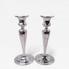  Tiffany Co Pair of Tiffany Edwardian Classical Sterling Silver Candlesticks - 4546181