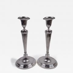  Tiffany Co Pair of Tiffany English Neoclassical Sterling Silver Candlesticks - 3771651