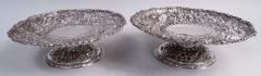  Tiffany Co Pair of Tiffany Victorian Classical Repousse Sterling Silver Compotes - 4338928