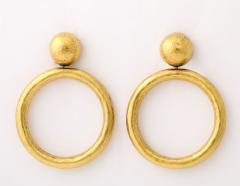  Tiffany Co Paloma Picasso for Tiffany Co 18K Yellow Gold Hammered Hoop Earrings - 4270336
