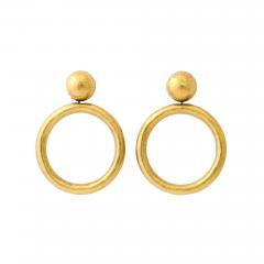  Tiffany Co Paloma Picasso for Tiffany Co 18K Yellow Gold Hammered Hoop Earrings - 4270485