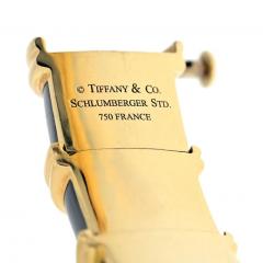  Tiffany Co SCHLUMBERGER PLATINUM 18K YELLOW GOLD CROISILLON BLACK ENAMEL BRACELET - 3226489