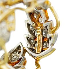  Tiffany Co SCHLUMBERGER PLATINUM 18K YELLOW GOLD FLORAL DIAMOND WEDDING BAND - 1797269