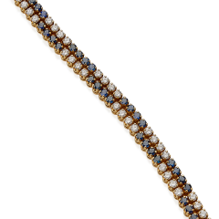  Tiffany Co Sapphire and Diamond Double Line Bracelet - 3434086