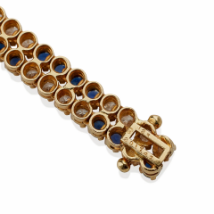  Tiffany Co Sapphire and Diamond Double Line Bracelet - 3434109