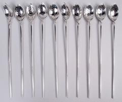  Tiffany Co Set of 10 Tiffany Midcentury Modern Sterling Silver Iced Tea Stirrers - 4338848