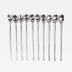  Tiffany Co Set of 10 Tiffany Midcentury Modern Sterling Silver Iced Tea Stirrers - 4344673