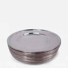 Tiffany Co Set of 10 Tiffany Modern Sterling Silver Bread Butter Plates - 4337870