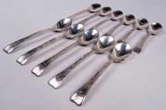  Tiffany Co Set of 11 Tiffany Lap Over Edge Sterling Silver Ice Cream Spoons - 4543061