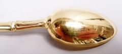  Tiffany Co Set of 12 Tiffany Bamboo Gilt Sterling Silver Demitasse Spoons - 4247039