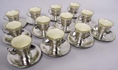  Tiffany Co Set of 12 Tiffany Edwardian Demitasse Holders with Lenox Liners - 3774705