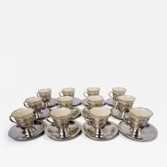  Tiffany Co Set of 12 Tiffany Edwardian Demitasse Holders with Lenox Liners - 3826307