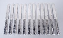  Tiffany Co Set of 12 Tiffany Lap Over Edge Sterling Silver Dessert Knives - 4424594