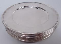  Tiffany Co Set of 12 Tiffany Modern Sterling Silver Bread Butter Plates - 4337611