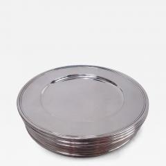  Tiffany Co Set of 12 Tiffany Modern Sterling Silver Bread Butter Plates - 4337871