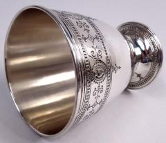  Tiffany Co Set of 4 Tiffany Hamilton Engraved Sterling Silver Goblets - 4239497