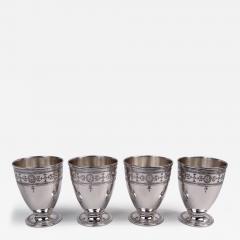  Tiffany Co Set of 4 Tiffany Hamilton Engraved Sterling Silver Goblets - 4242116