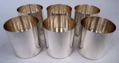  Tiffany Co Set of 6 Tiffany American Midcentury Modern Sterling Silver Tumblers - 4346888