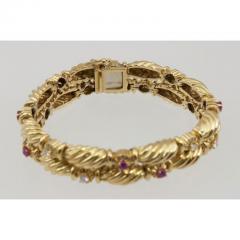  Tiffany Co TIFFANY AND CO 18K YELLOW GOLD RUBY AND DIAMOND DOUBLE ROW BRACELET CIRCA 1990S - 2711043