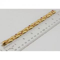  Tiffany Co TIFFANY AND CO 18K YELLOW GOLD RUBY AND DIAMOND DOUBLE ROW BRACELET CIRCA 1990S - 2711049