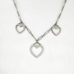  Tiffany Co TIFFANY CO 18K WHITE GOLD THREE HEART PENDANT NECKLACE - 2259583