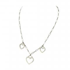  Tiffany Co TIFFANY CO 18K WHITE GOLD THREE HEART PENDANT NECKLACE - 2261064