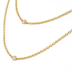  Tiffany Co TIFFANY CO 18K YELLOW GOLD 10 DIAMOND BY THE YARD ELSA PERETTI NECKLACE - 2854461