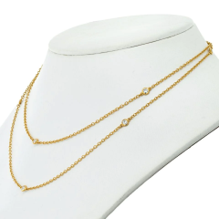  Tiffany Co TIFFANY CO 18K YELLOW GOLD 10 DIAMOND BY THE YARD ELSA PERETTI NECKLACE - 2854466