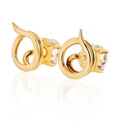  Tiffany Co TIFFANY CO 18K YELLOW GOLD 2 00 CARAT ROUND CUT DIAMOND VINTAGE CUFF LINKS - 1809486