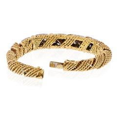  Tiffany Co TIFFANY CO 18K YELLOW GOLD 4 50 CARATS DIAMOND WOVEN ROPES BANGLE BRACELET - 1941074