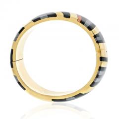  Tiffany Co TIFFANY CO 18K YELLOW GOLD ANGELA CUMMINGS INLAY BANGLE BRACELET - 2997046