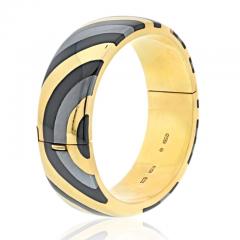  Tiffany Co TIFFANY CO 18K YELLOW GOLD ANGELA CUMMINGS INLAY BANGLE BRACELET - 2997053