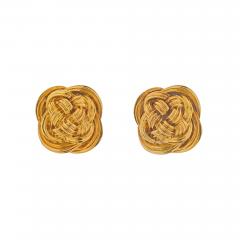  Tiffany Co TIFFANY CO 18K YELLOW GOLD BASKET WEAVE VINTAGE CLIP EARRINGS - 2747392