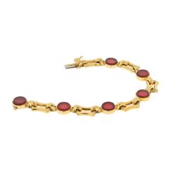  Tiffany Co TIFFANY CO 18K YELLOW GOLD CARNELIAN LINK BRACELET - 3321619