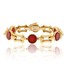  Tiffany Co TIFFANY CO 18K YELLOW GOLD CARNELIAN LINK BRACELET - 3321620