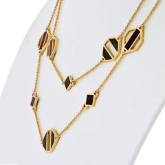  Tiffany Co TIFFANY CO 18K YELLOW GOLD PALOMA PICASSO ENAMEL STATION CHAIN NECKLACE - 1809469