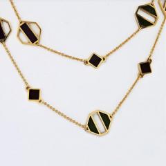  Tiffany Co TIFFANY CO 18K YELLOW GOLD PALOMA PICASSO ENAMEL STATION CHAIN NECKLACE - 1809470