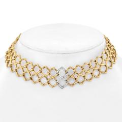  Tiffany Co TIFFANY CO 18K YELLOW GOLD PALOMA PICASSO OPENWORK CHOKER NECKLACE - 2473568