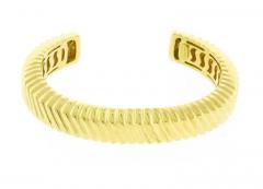  Tiffany Co TIFFANY CO 18K YELLOW GOLD RIBBED CUFF BRACELET - 3594174