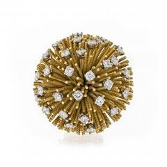  Tiffany Co TIFFANY CO 1960S 18K YELLOW GOLD SEA URCHIN DIAMOND BROOCH - 1721550