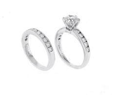  Tiffany Co TIFFANY CO CLASSIC DIAMOND SOLITAIRE ENGAGEMENT BAND RING SET - 2780005