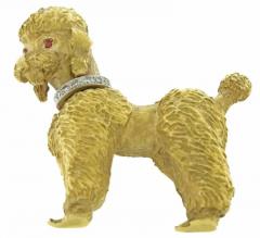  Tiffany Co TIFFANY CO GOLD POODLE BROOCH WITH DIAMONDS AND RUBIES - 3451892