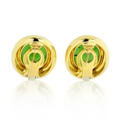  Tiffany Co TIFFANY CO PALOMA PICASSO 18K YELLOW GOLD DOME JADEITE JADE EARRINGS - 1755590