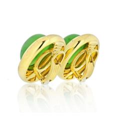  Tiffany Co TIFFANY CO PALOMA PICASSO 18K YELLOW GOLD DOME JADEITE JADE EARRINGS - 1755591